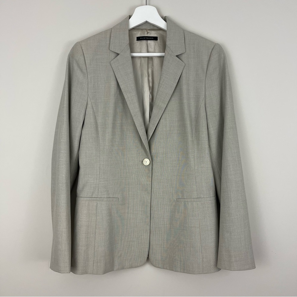 Elie Tahari Single Button Light Women's Career Blazer